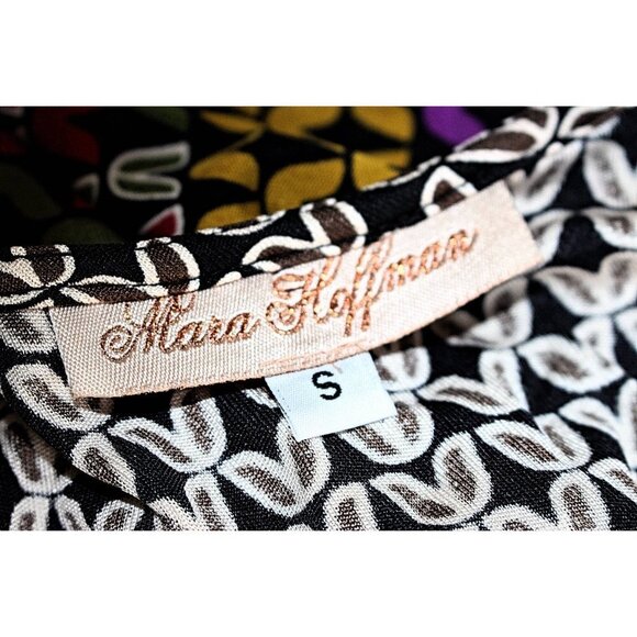 Mara Hoffman - Geometric Print Trapeze Tunic or Swim Cover, Silk Jersey, S - Picture 2 of 9